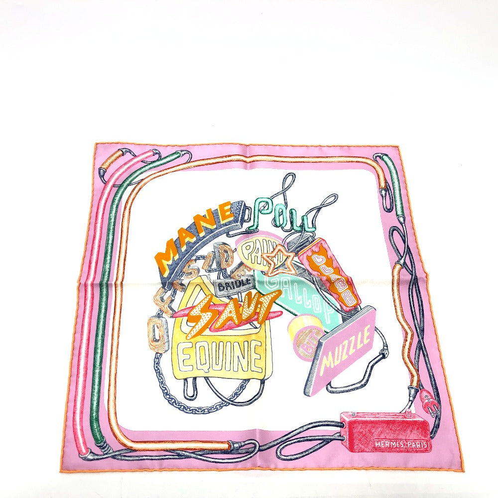 HERMES scarf silk multicolor Chevaloscope Neon Chevaloscope Neon Carre45 Women d