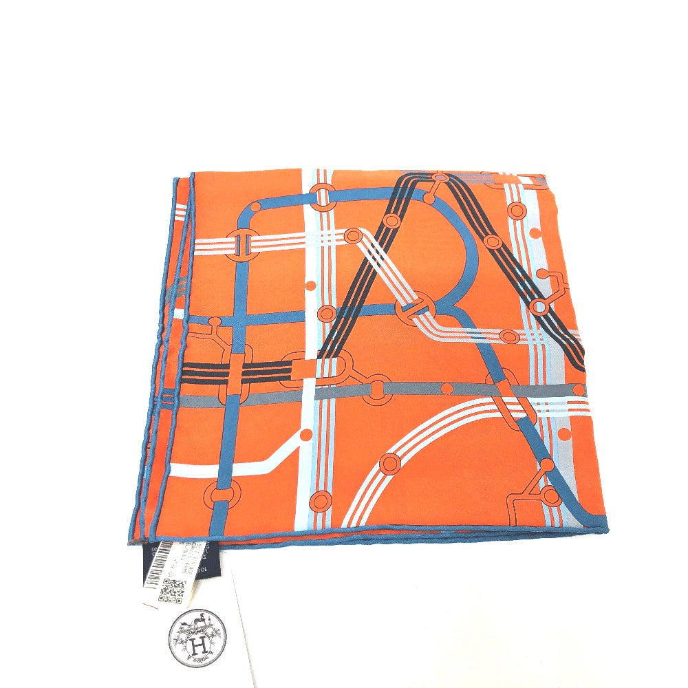 HERMES scarf silk Orange Pochette 45 Correspondance Carre45 Women d