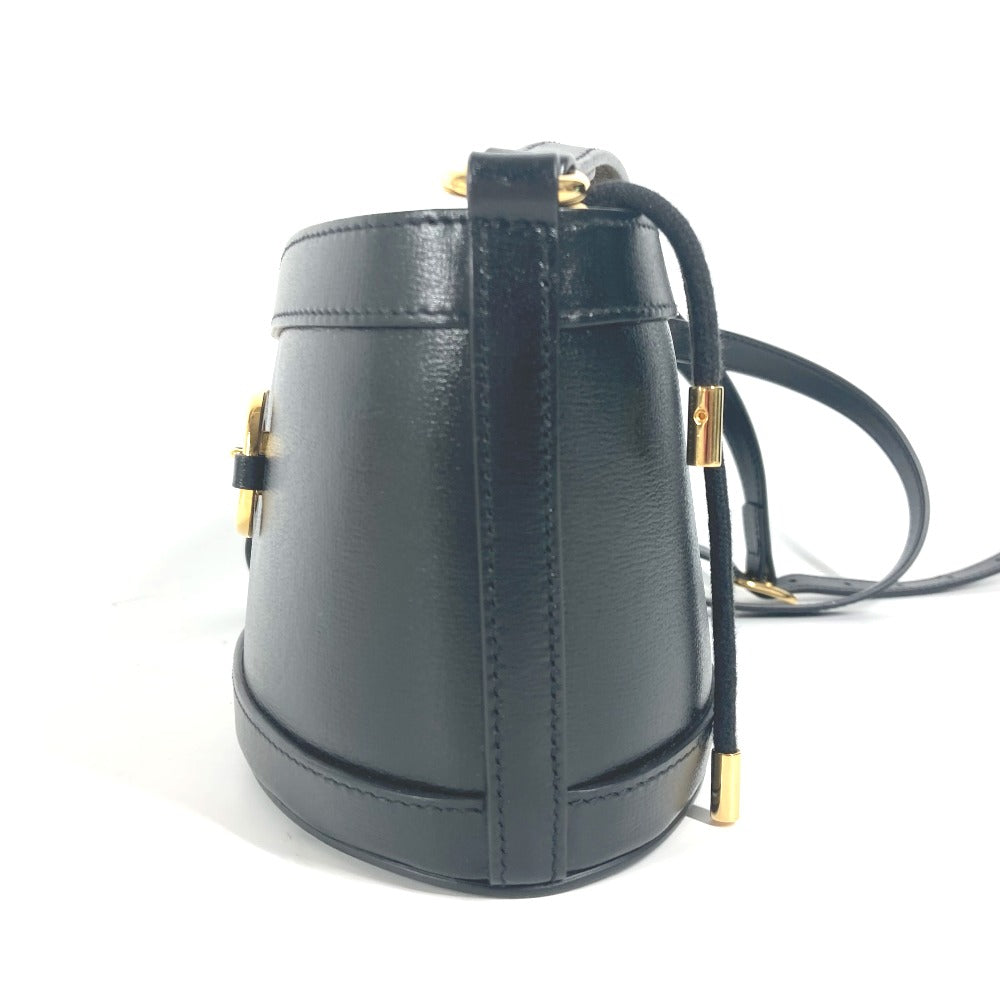 GUCCI Shoulder Bag 602118 leather black purse Horsebit Women