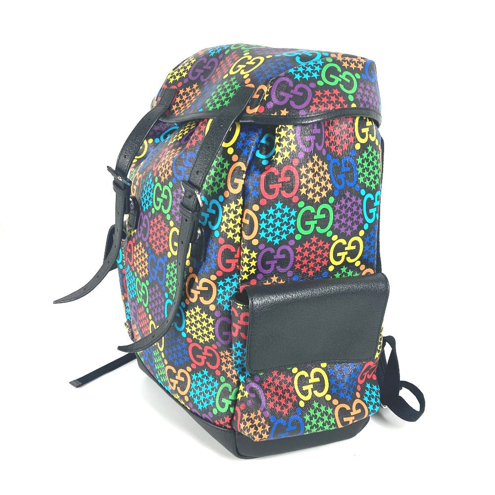 GUCCI Backpack 598140 PVC black psychedelic logo mens