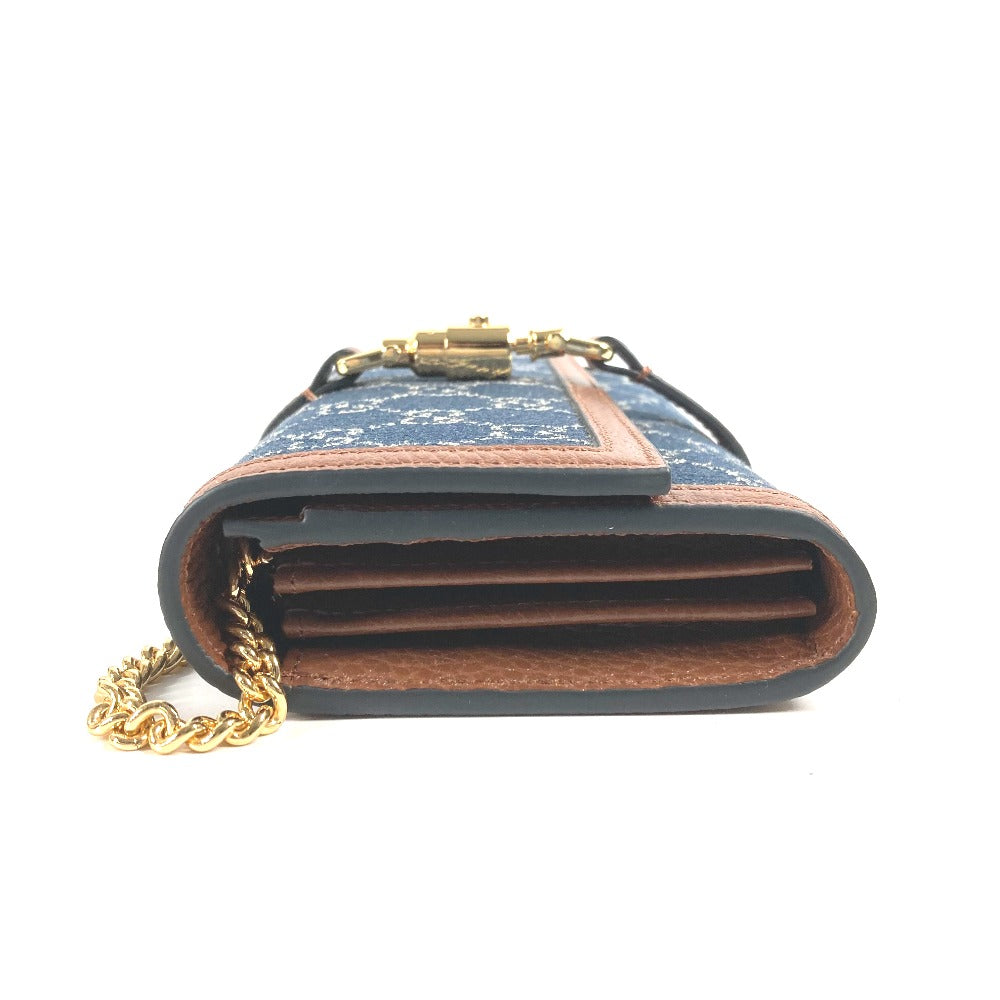 GUCCI Long Wallet Purse 652681 GG canvas blue GG denim Jackie 1961 Women