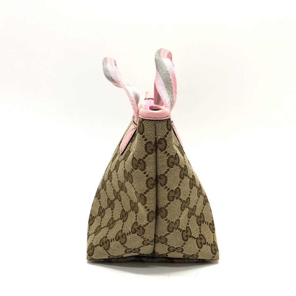 GUCCI Tote Bag 284728 GG canvas Brown x pink Chilled license GG Shelly line Women
