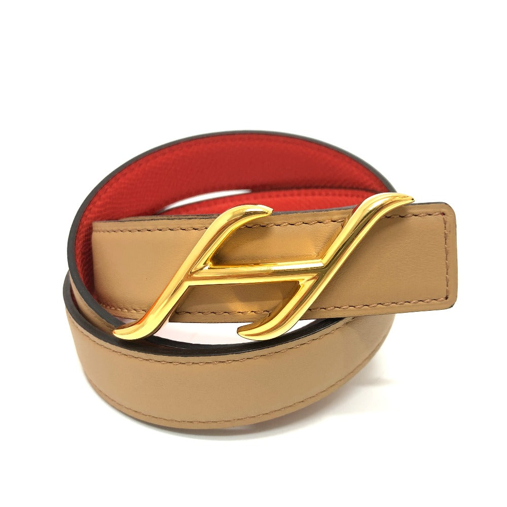 HERMES belt Swift, Epsom Brown x Orange type Constance Belt Buckle HDN Women 75 d