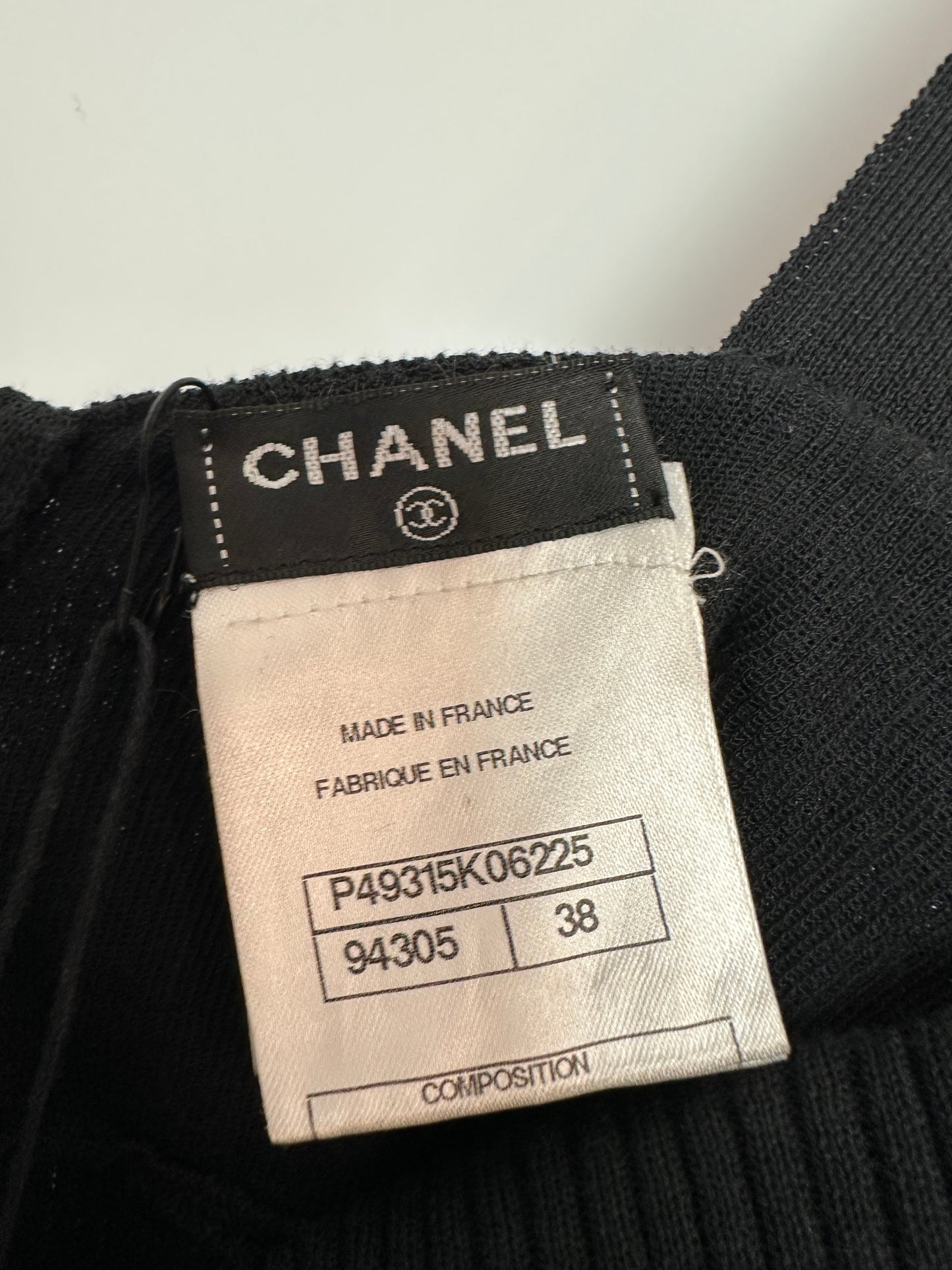 Chanel Black Knit Sleeveless Dress with Pearl Button Details Size FR 38 (UK 10)