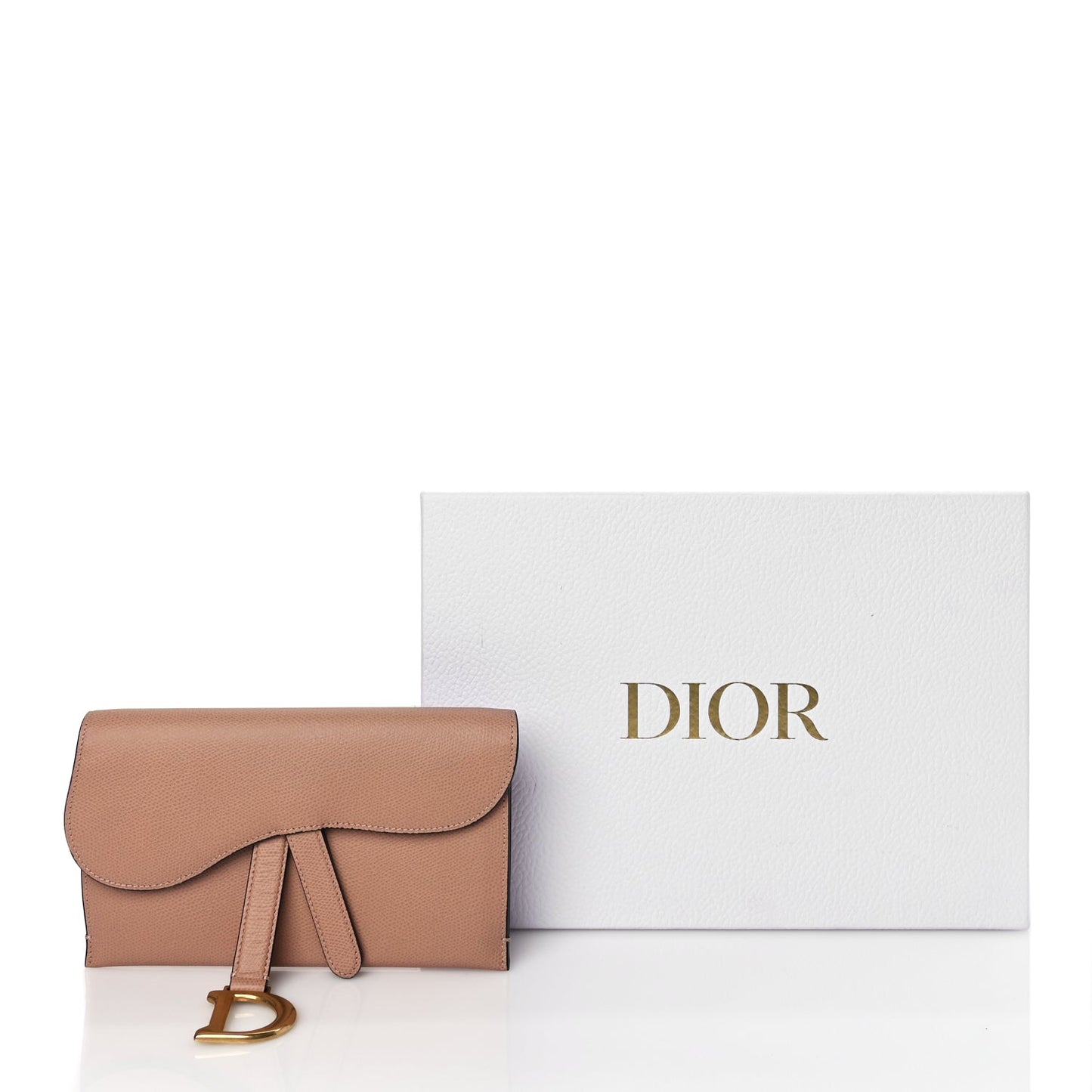 Christian Dior Grained Calfskin Saddle Clutch Fard