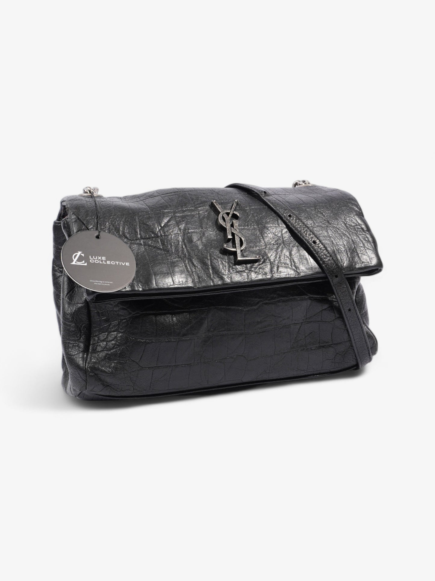 Saint Laurent West Hollywood Monogram Black Calfskin Leather Medium