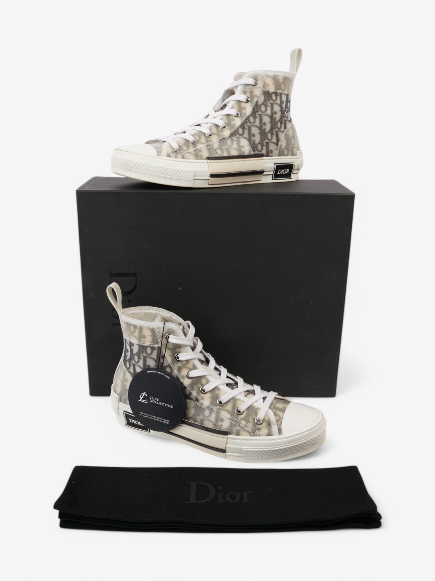 Christian Dior B23 High-tops White / Grey Oblique Mesh EU 40 UK 6