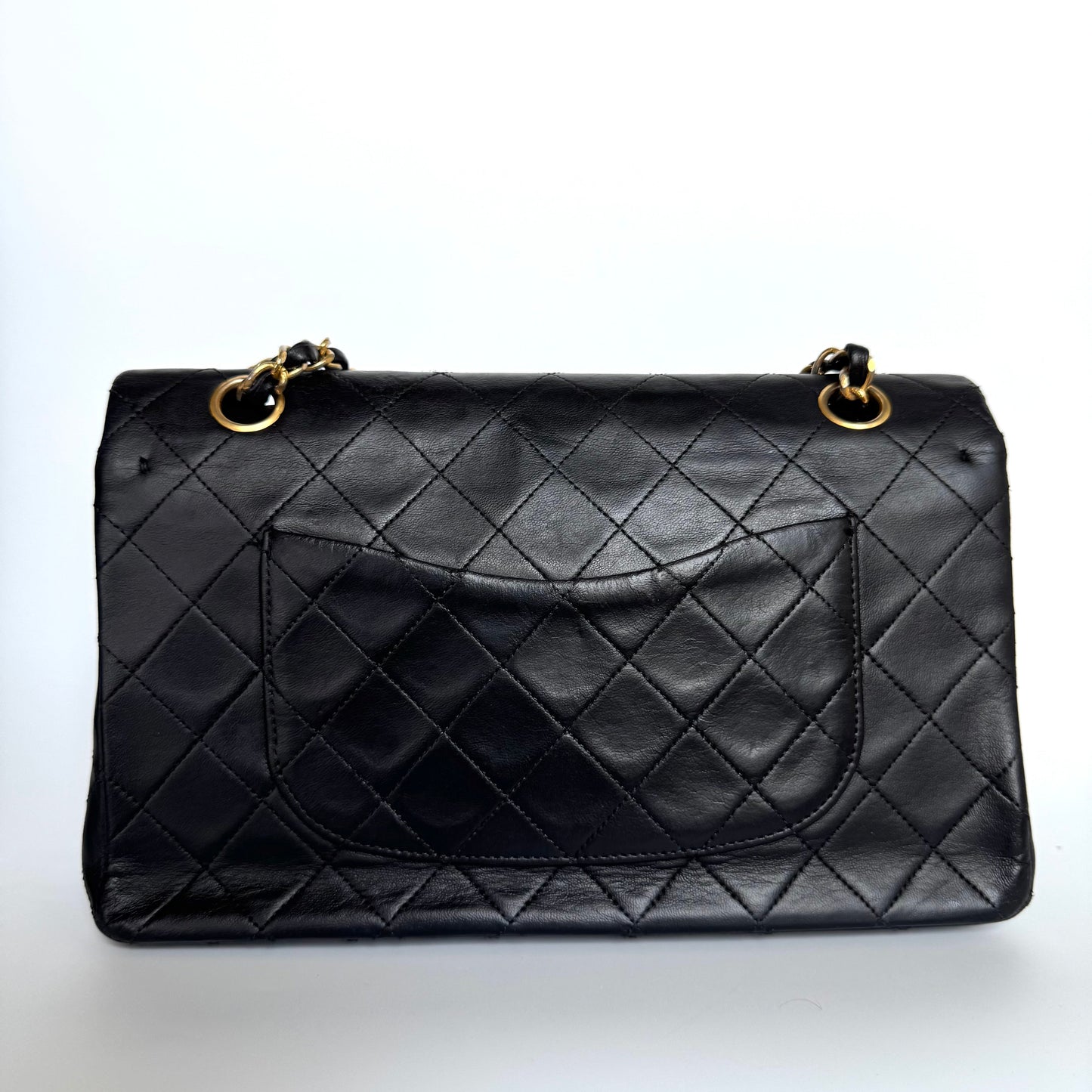 Chanel Classic Flap Medium Black Lambskin Leather with 24k Gold Hardware 1989-1991