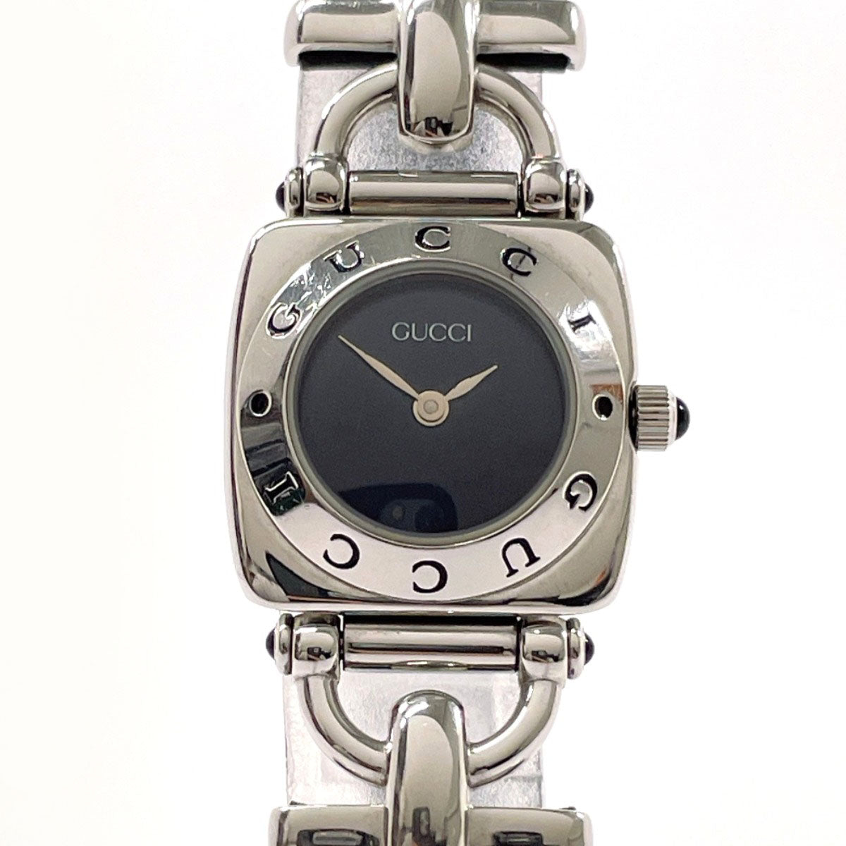 GUCCI Watches Quartz 6300L Stainless Steel Silver black dial Women d