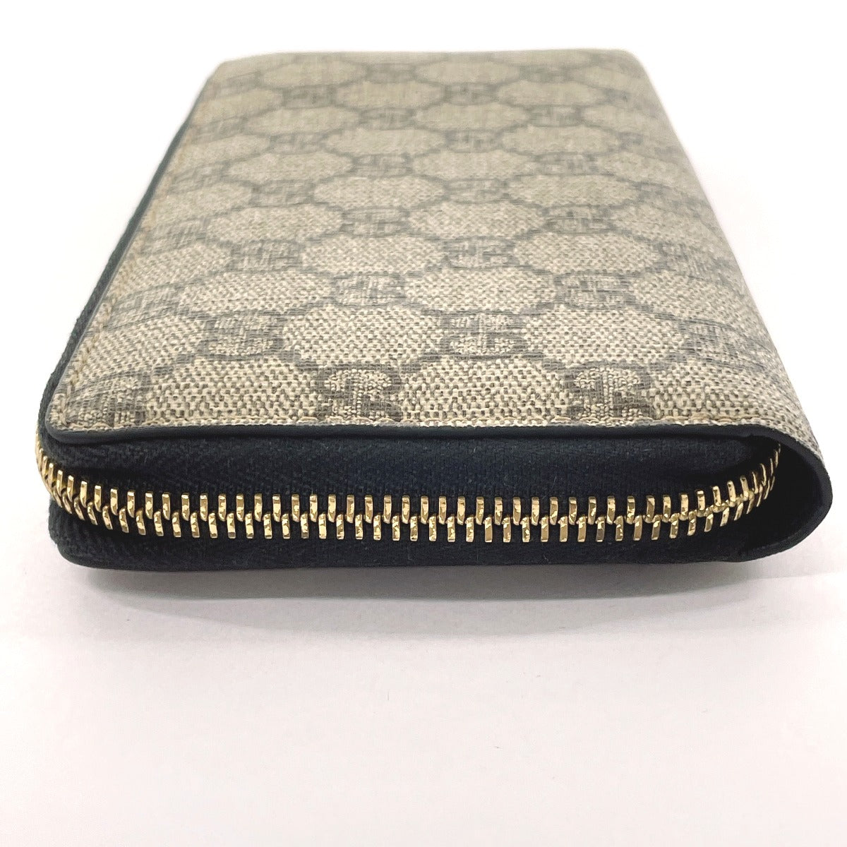 GUCCI Long Wallet Purse 410102 GG Supreme Canvas beige Zip Around unisex