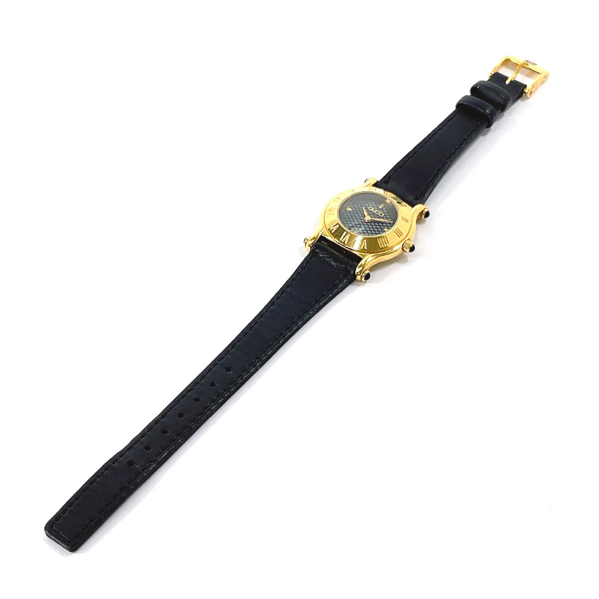 GUCCI Watches Quartz 6500L Stainless Steel , Leather gold black dial Women