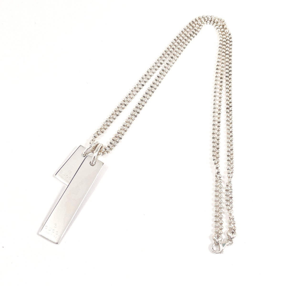 GUCCI Necklace Silver925 Silver Double chain plate unisex