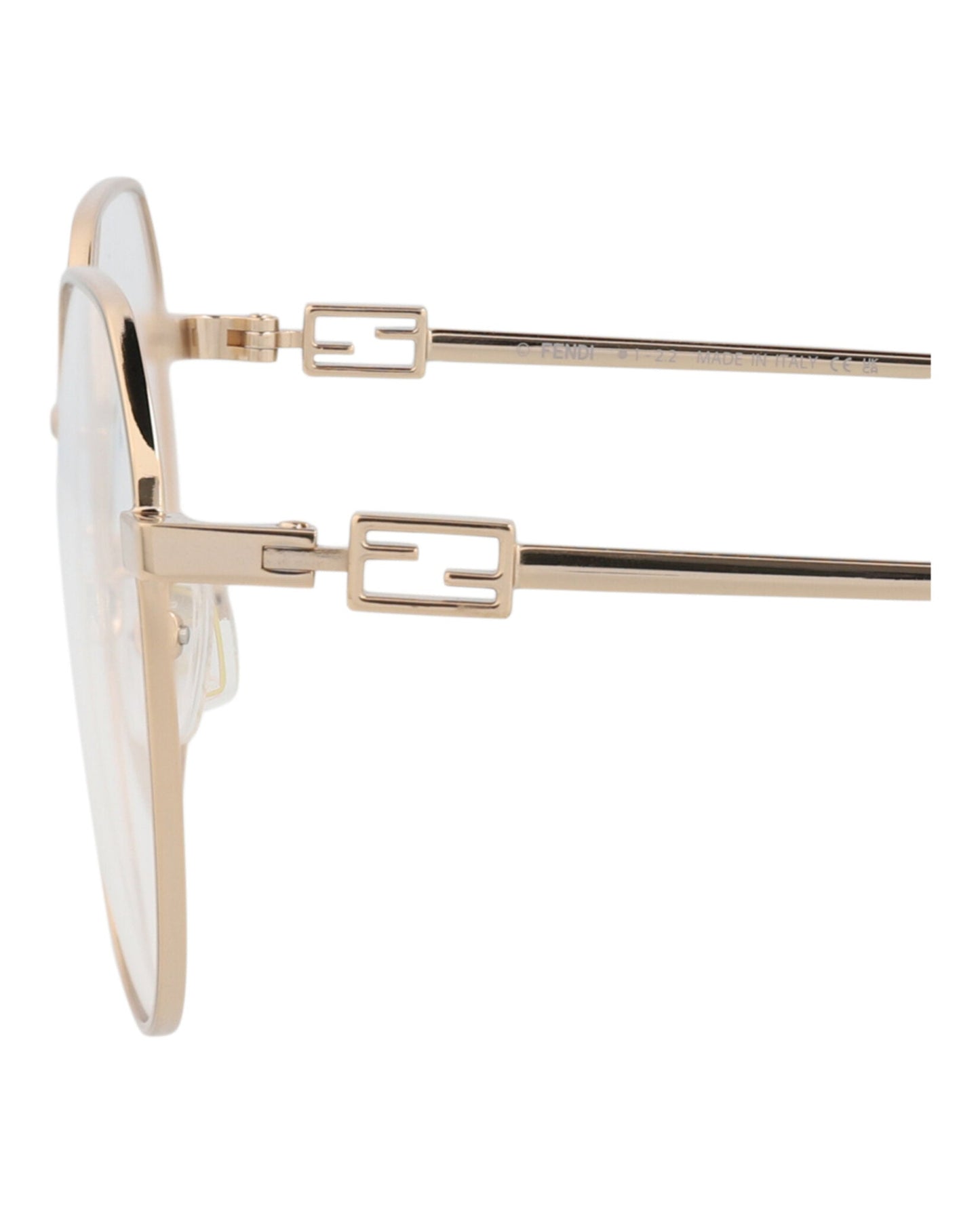 Fendi Womens Round/Oval Gold Gold Transparent Fashion Designer Eyewear