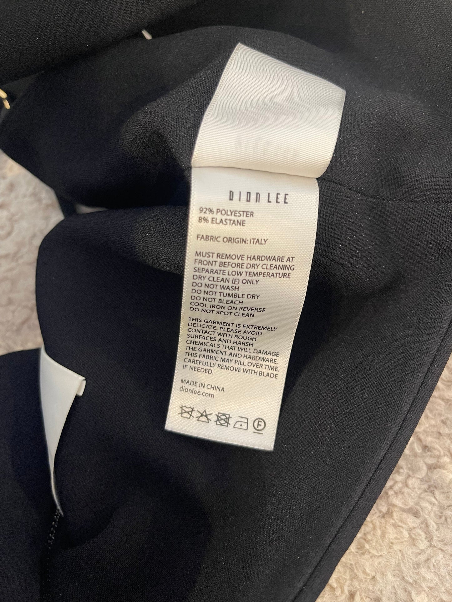 Dion Lee Black Top with Metal and Cut Out Details Size FR 36 (UK 8)