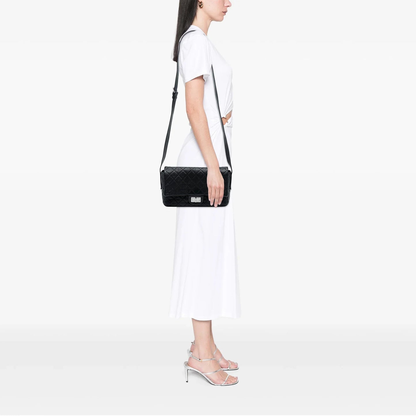Black Chanel Quilted Calfskin Reissue 2.55 Easy Messenger Flap Crossbody Bag