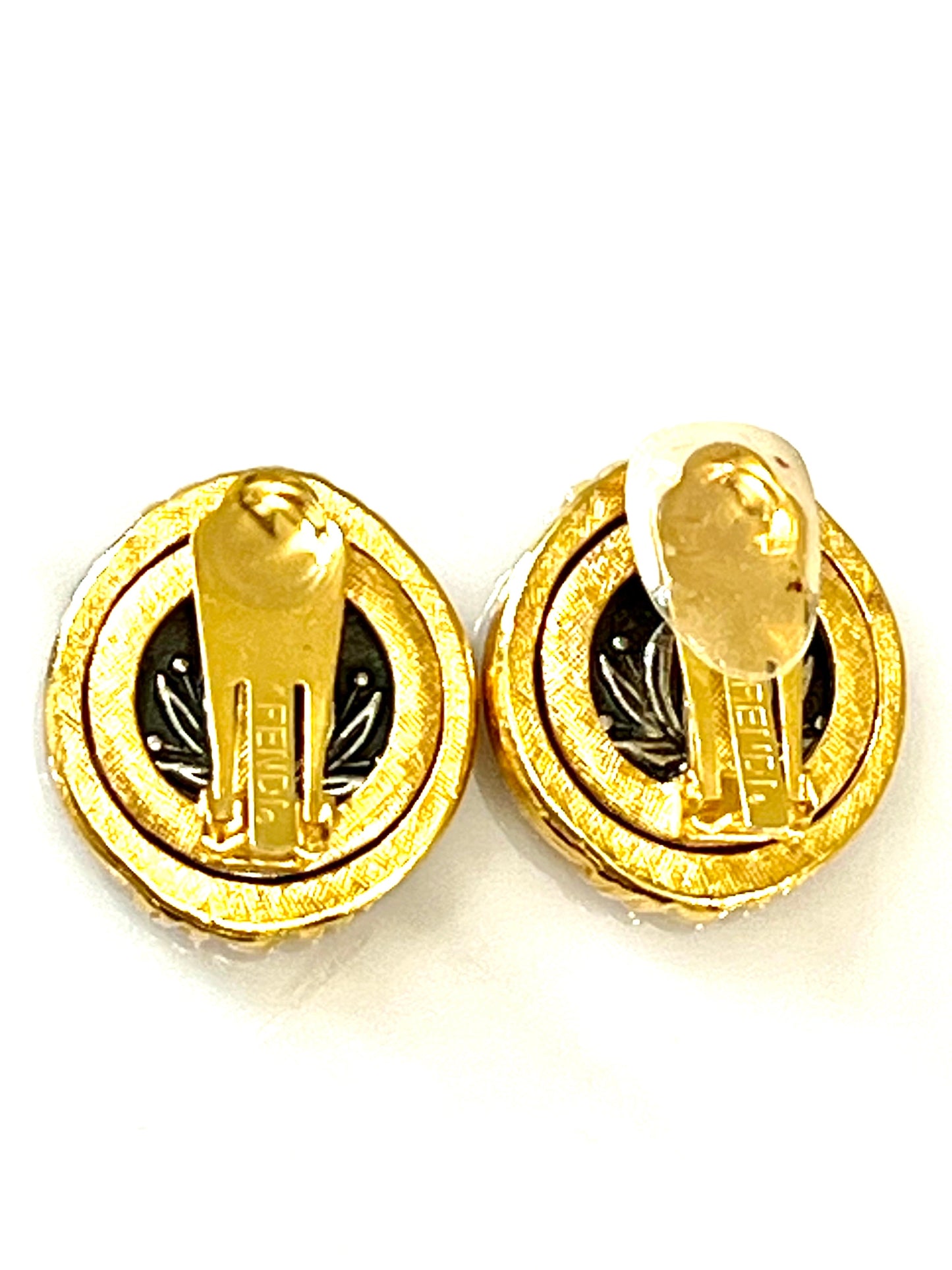 FENDI ROMAN COIN CLIP ON EARRINGS