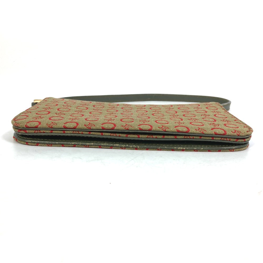 CELINE Accessory pouch Canvas / leather Red C Macadam Handbag Women