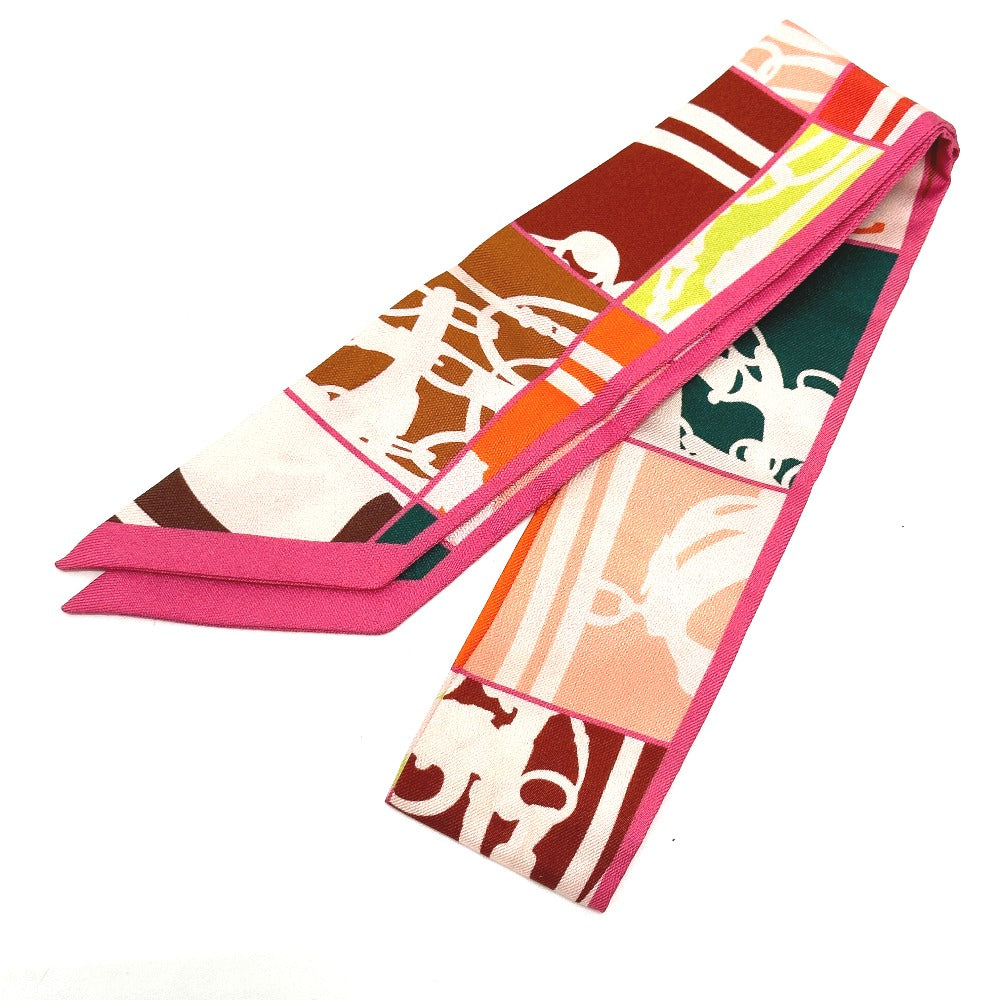 HERMES scarf silk Pink type chaos En Desordre GALA Women d