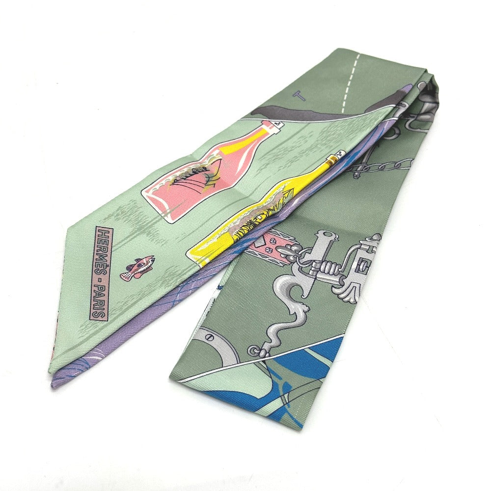 HERMES scarf silk multicolor bottle ship Women d