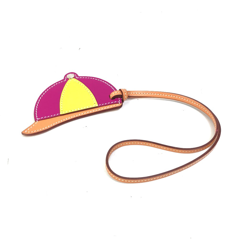 HERMES Bag charm leather purple paddock bombay charm Women d