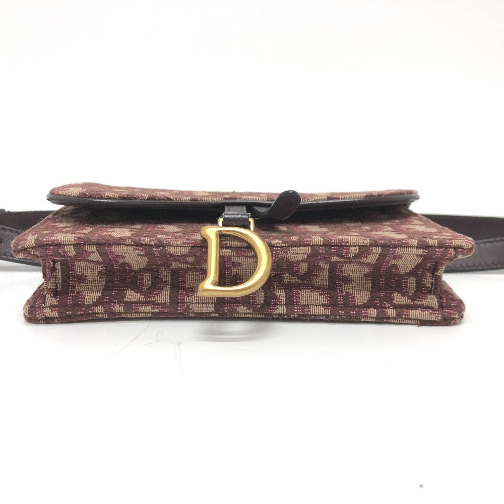 Christian Dior Sling bag Canvas leather Bordeaux Trotter SADDLE belt pouch Women