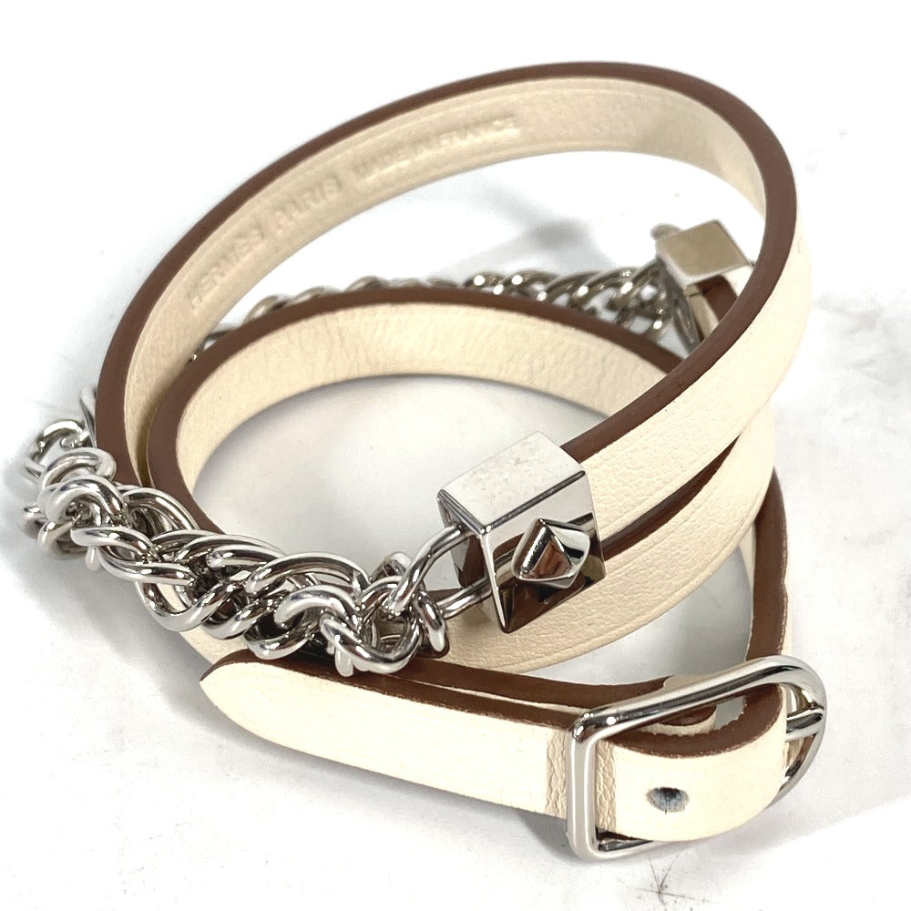 HERMES bracelet Swift white Accessories Gourmet Esketre Triple Tour Women T2 d