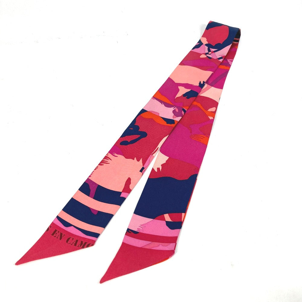 HERMES scarf silk pink Horse Cheval Horse Twilly Twilly Women d