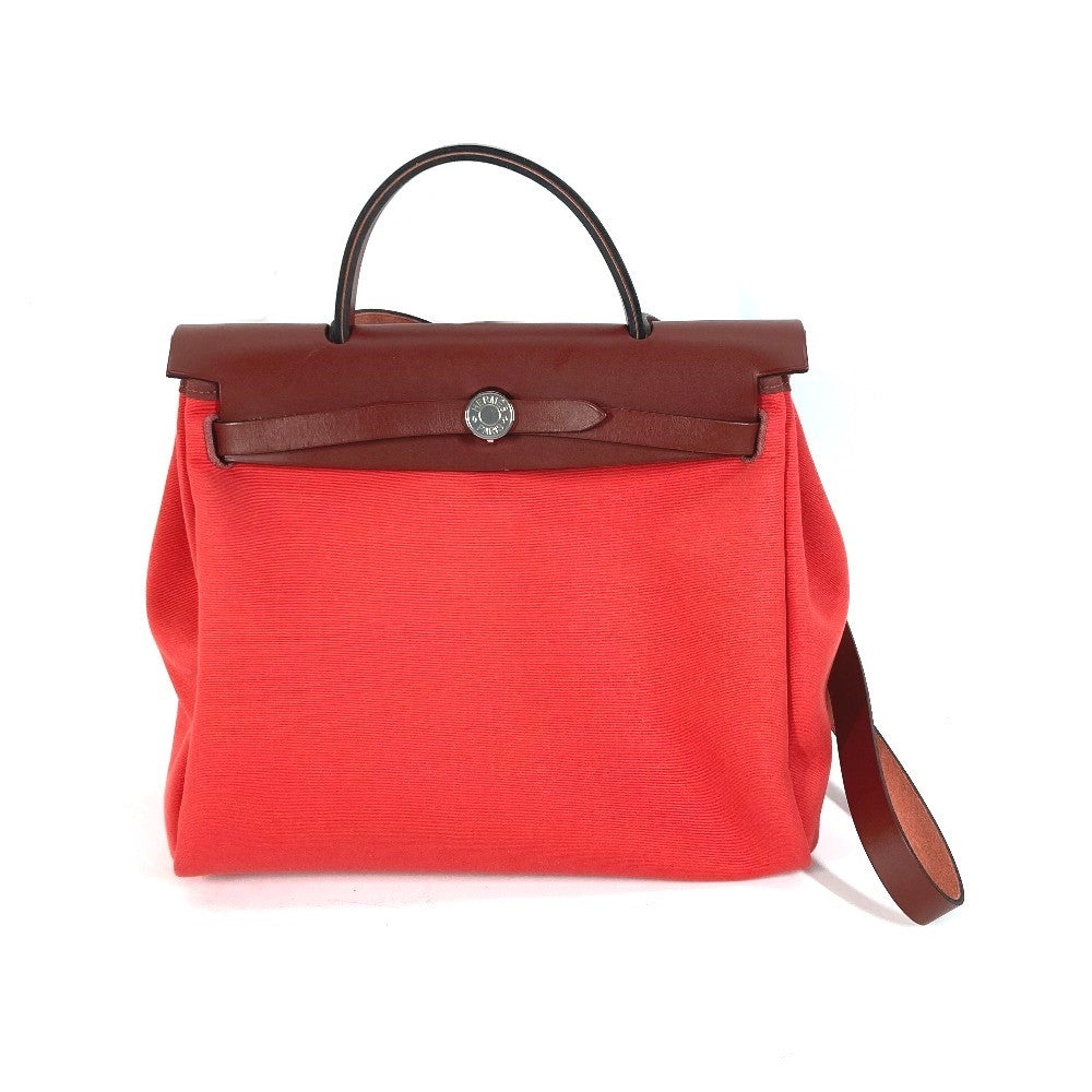 HERMES Shoulder Bag Toile H, Vash Hunter Red With porch Herbag Zip PM Women d