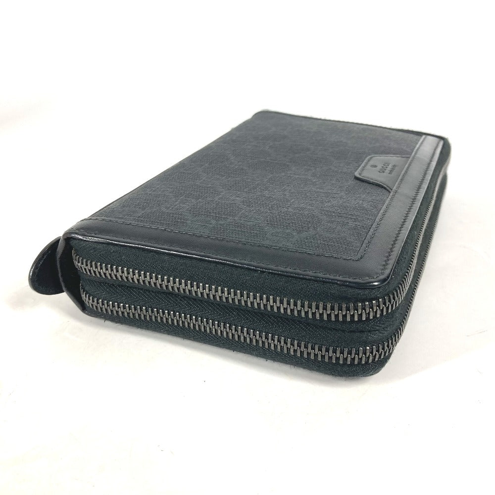 GUCCI Long Wallet Purse 395708?@ GG Supreme canvas, leather black handbag bag GG Supreme Travel Case mens