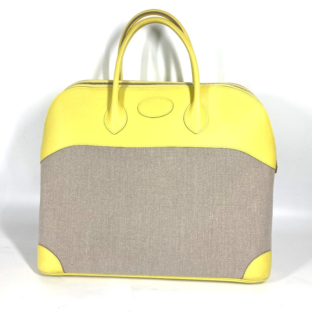 HERMES Tote Bag Swift, Toile H yellow Shoulder Bag Boston Duffel bag Bored 45 Women d
