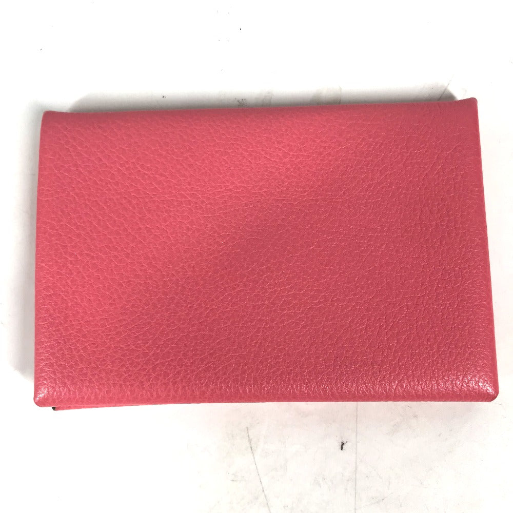 HERMES Card Case , Evercolor pink Two fold Calvi Women d