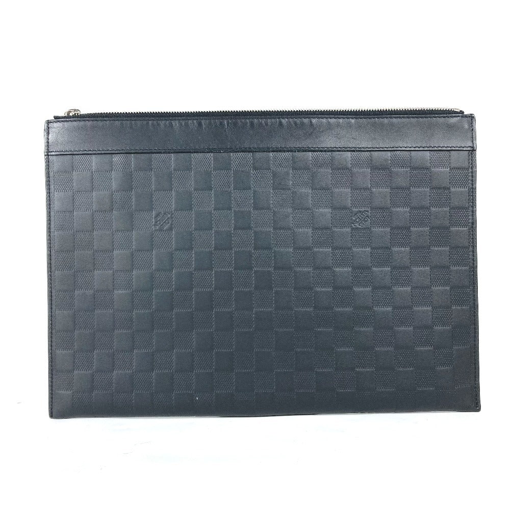 LOUIS VUITTON Clutch bag N60112 Damier Anfini Leather black Damier Anfini Pochette Discovery mens d