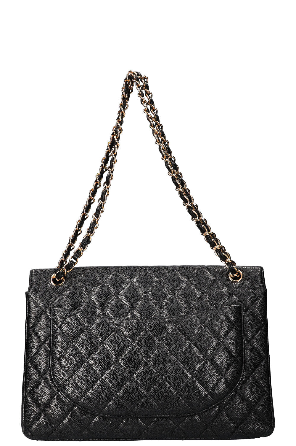 CHANEL Large Double Flap Bag Caviar Black