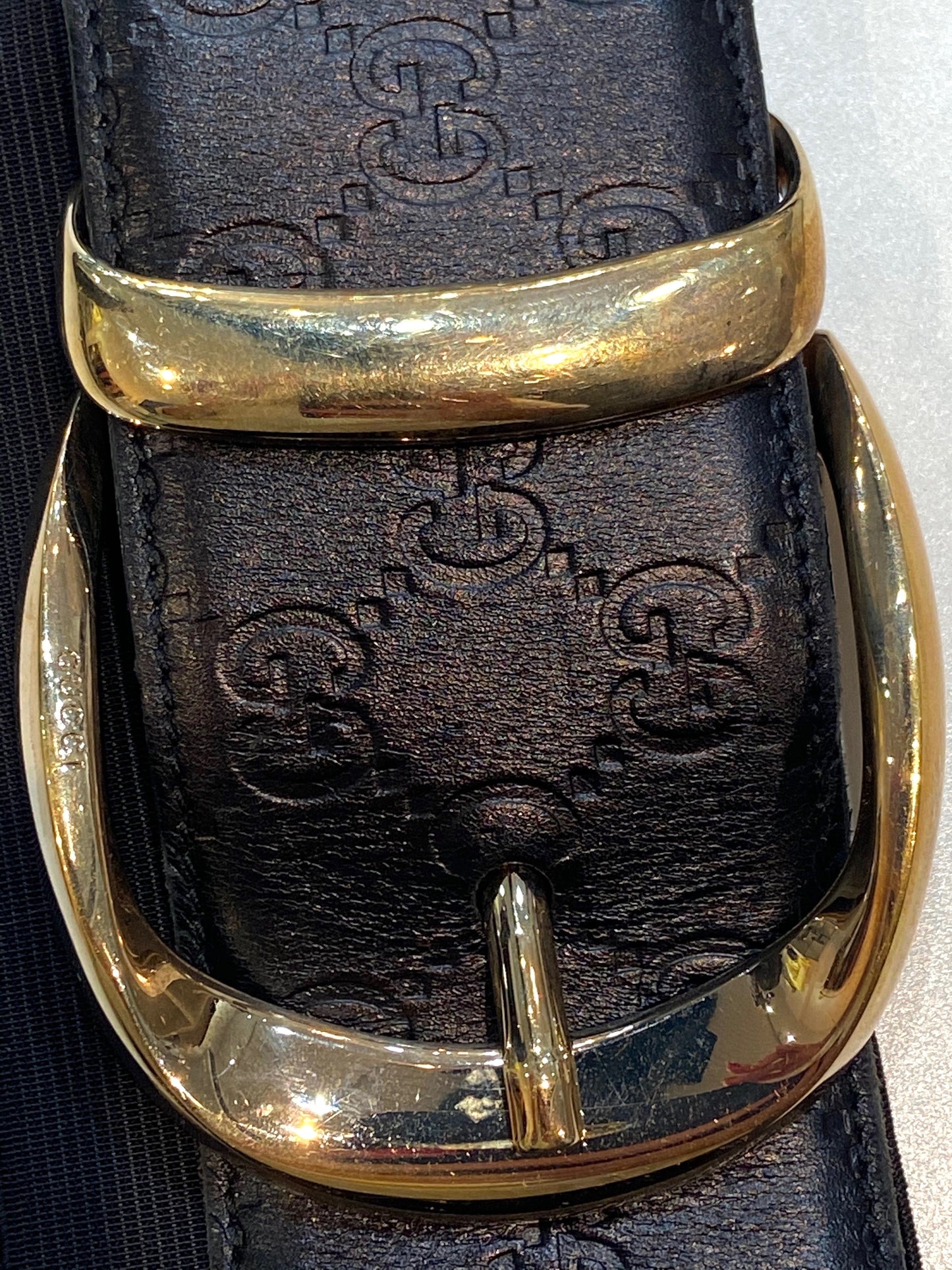 GUCCI GUCCISSIMA LEATHER & ELASTIC WIDE BELT