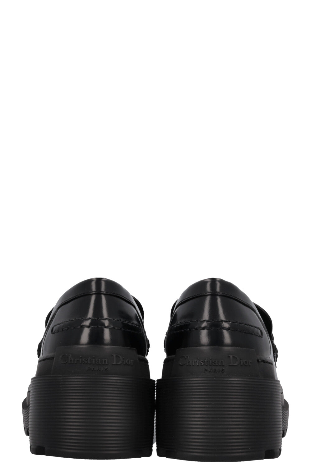 CHRISTIAN DIOR Code Lug Loafers Leather Black