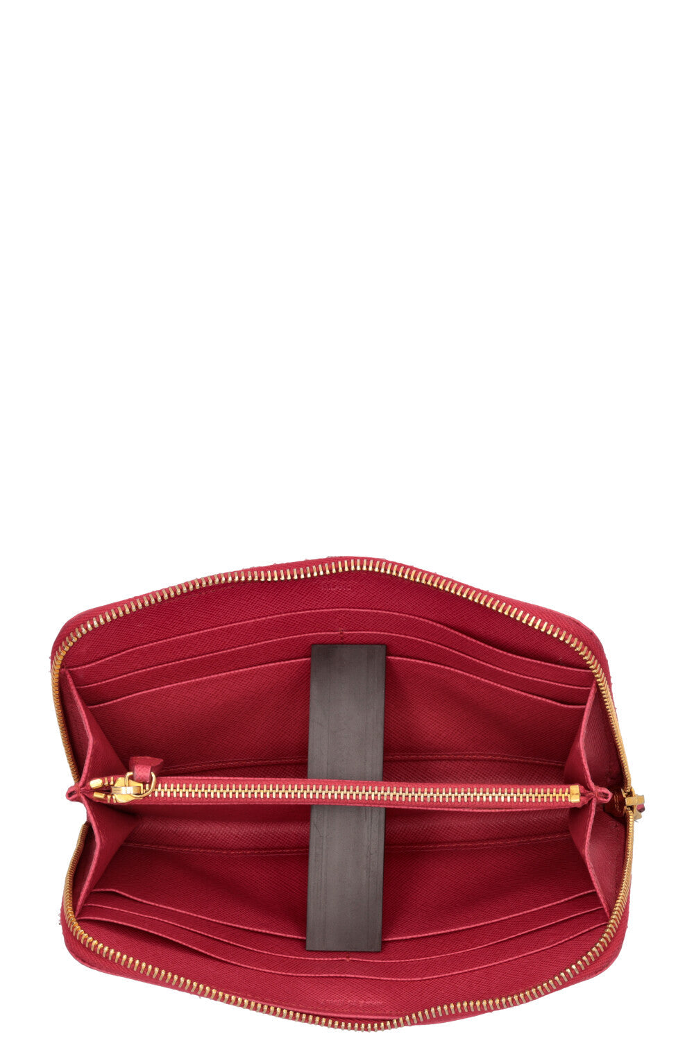 PRADA Zip Saffiano Wallet Pink