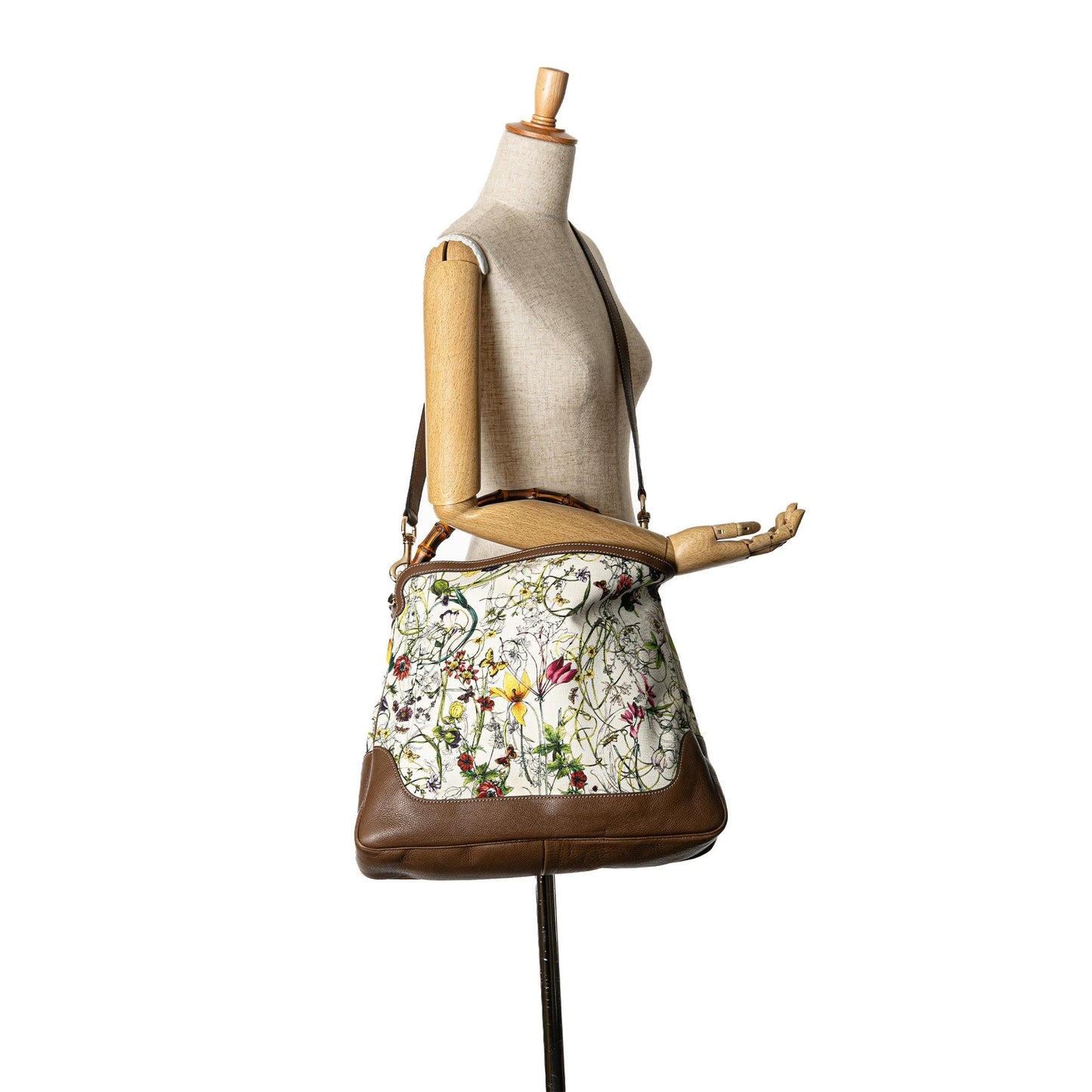 Gucci Canvas Bamboo Flora Diana Satchel (SHG-8uP6Jf)