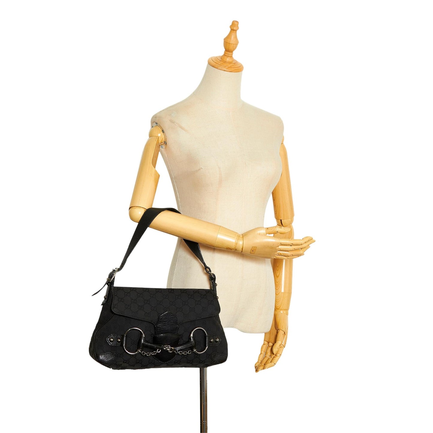 Gucci GG Canvas Horsebit Shoulder Bag (SHG-Tiyfj5)