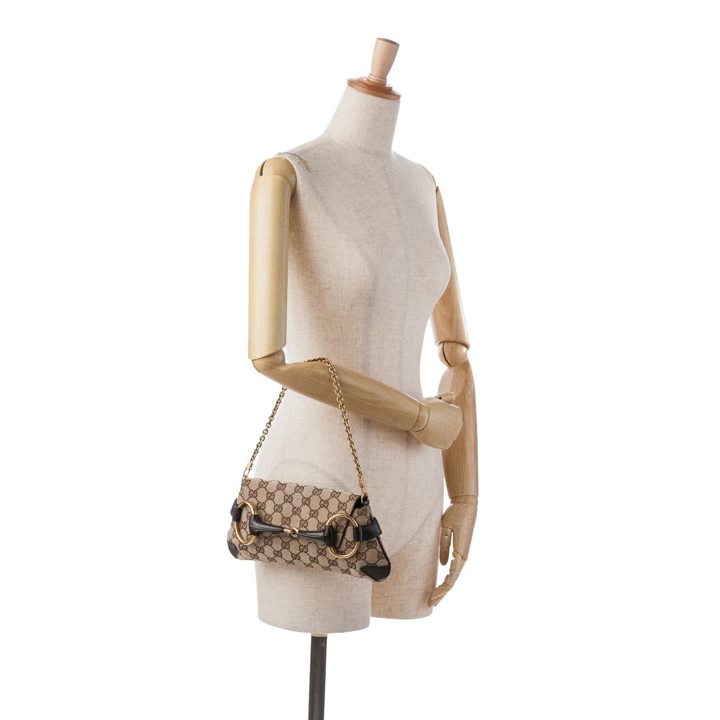 Gucci GG Canvas Horsebit Shoulder Bag (SHG-b3Qp4w)