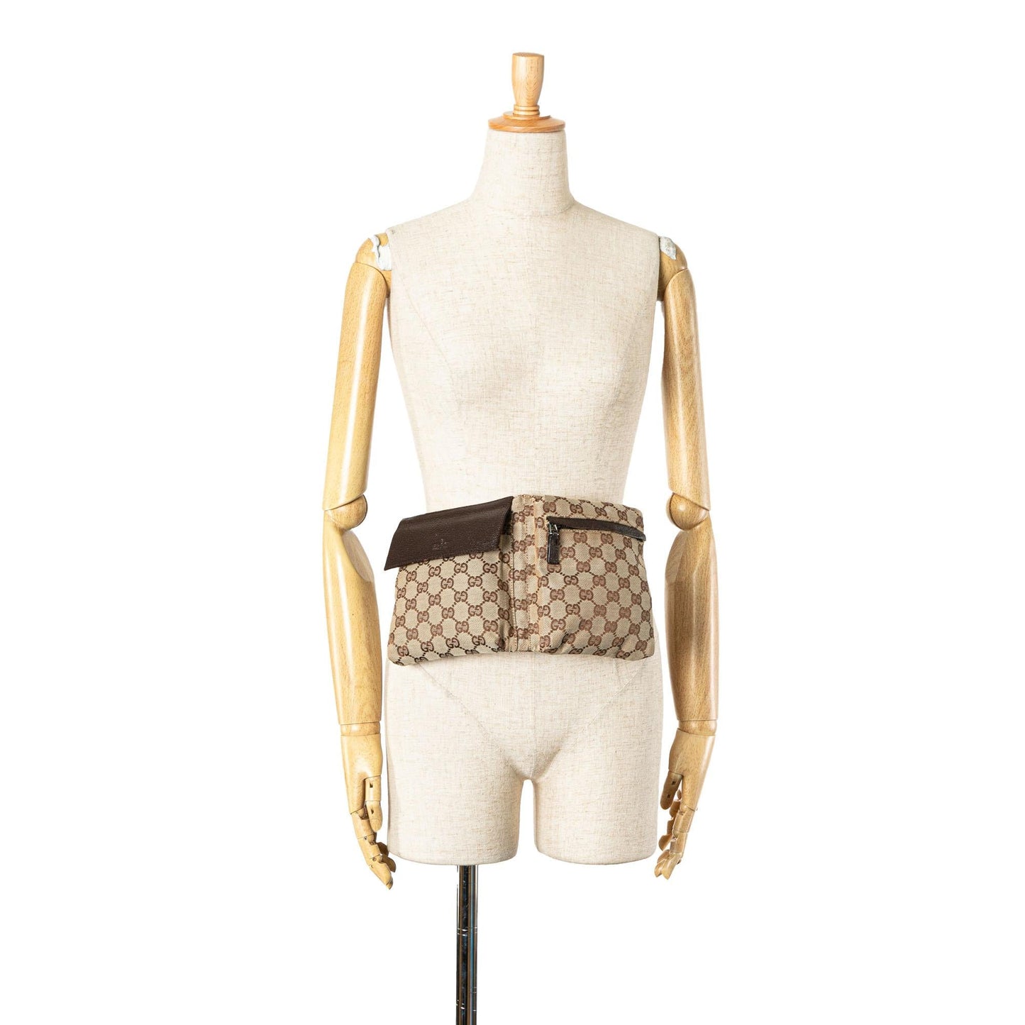 Gucci GG Canvas Web Double Pocket Belt Bag (SHG-o3rVa1)