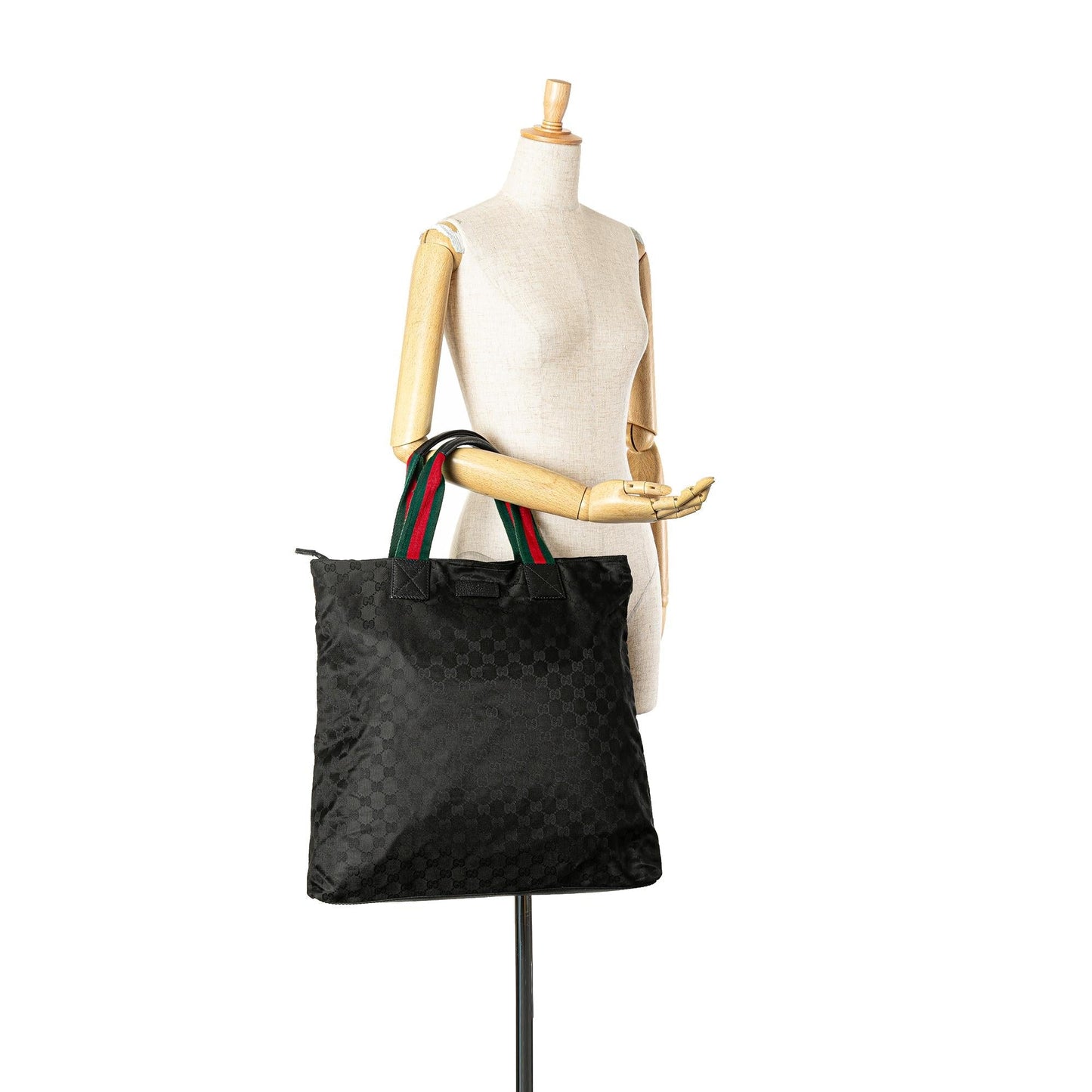 Gucci GG Canvas Web Tote (SHG-Bre2Uc)