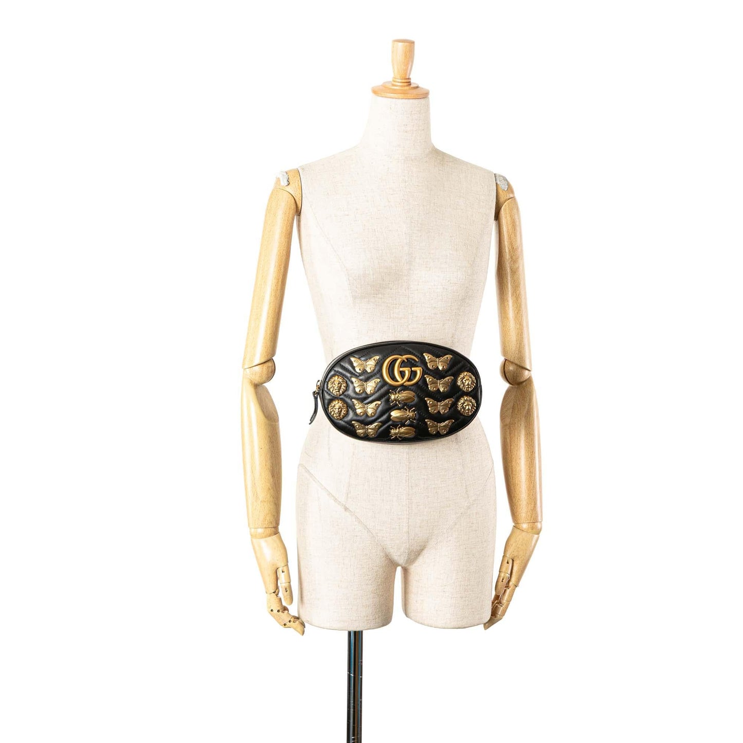 Gucci GG Marmont Matelasse Leather Animalier Belt Bag