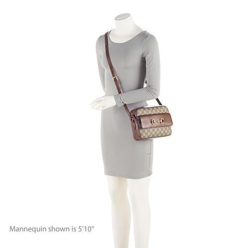 Gucci GG Supreme Calfskin Horsebit 1955 Small Shoulder Bag (SHF-BWc4W6)