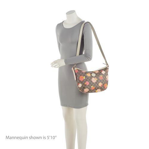 Gucci GG Supreme Les Pommes Half Moon Hobo (SHF-23891)