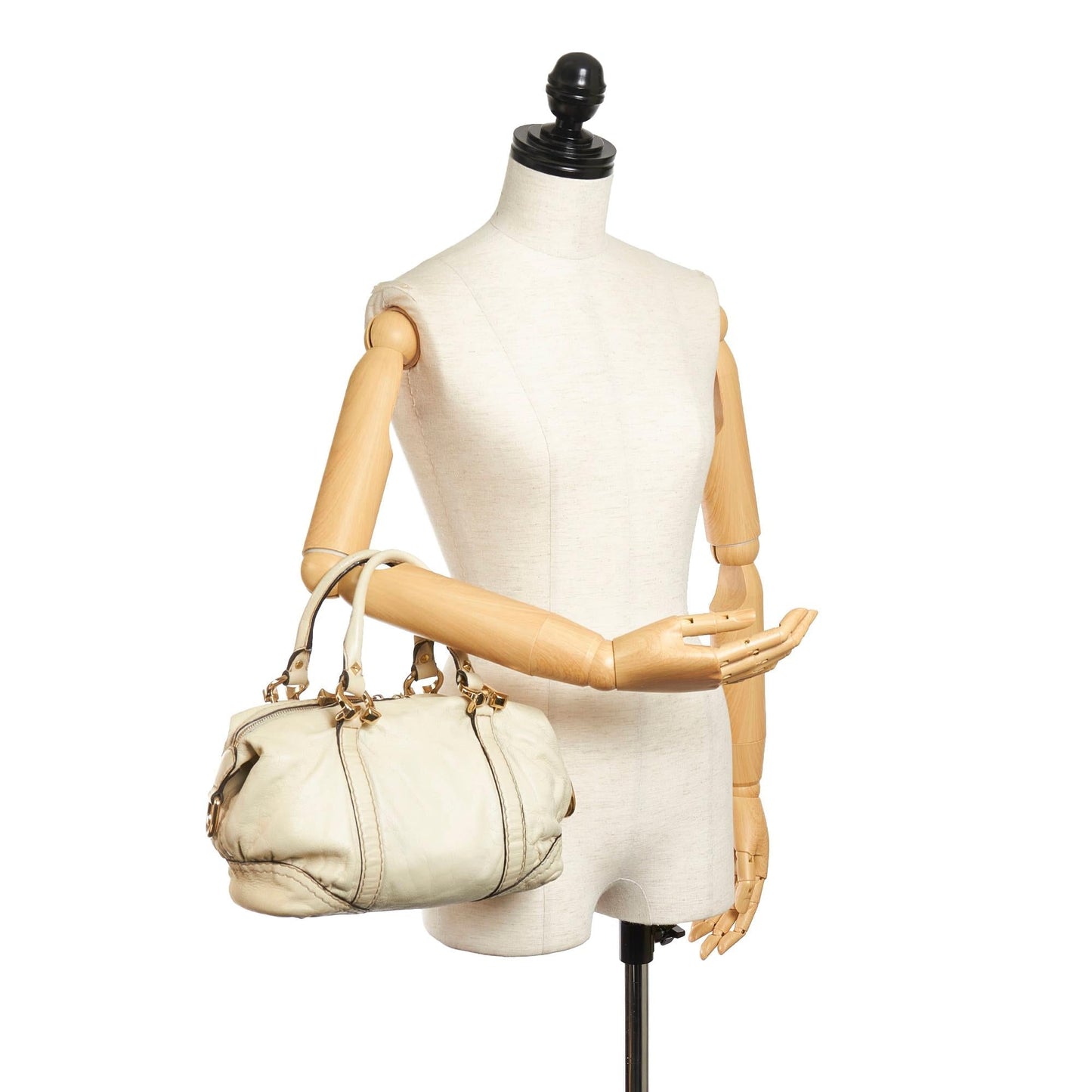 Gucci Horsebit Nail Leather Boston Bag (SHG-32036)