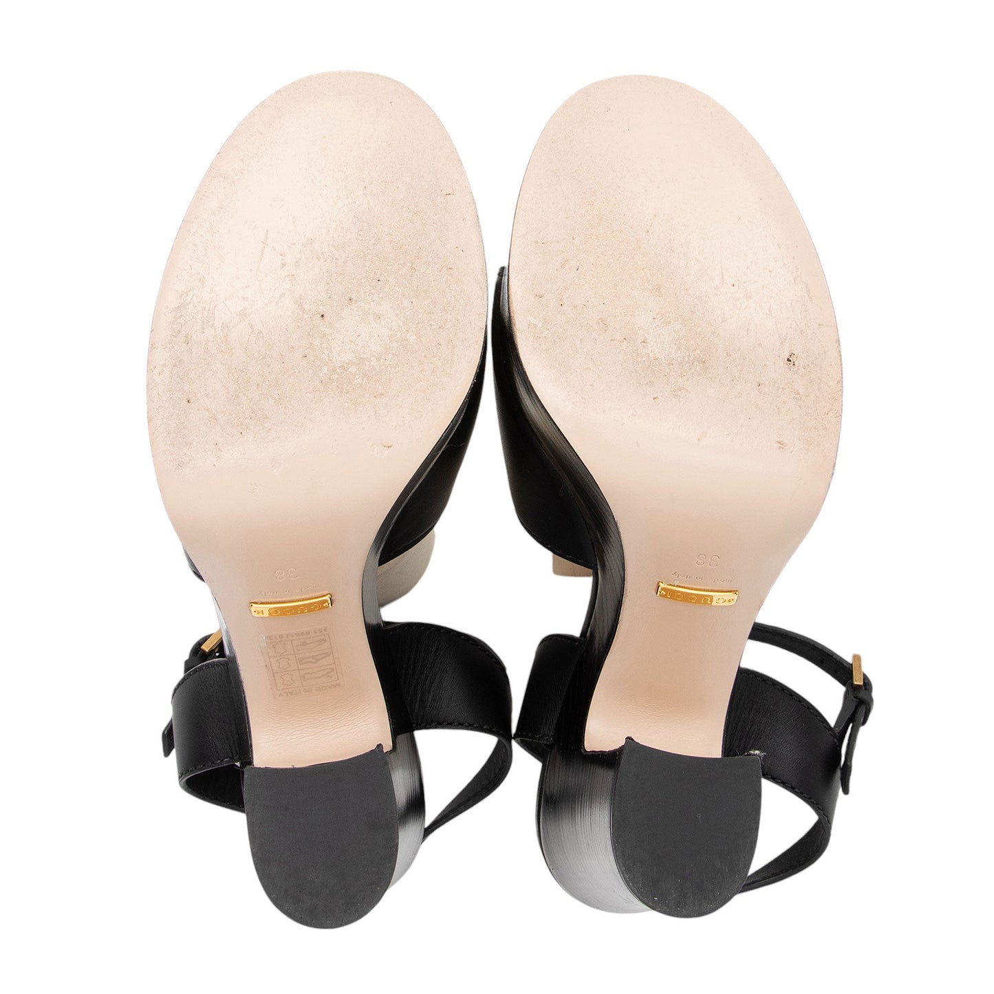 Gucci Leather Interlocking G Cutout Platform Sandals - Size 8 / 38 (SHF-tWIBX2)