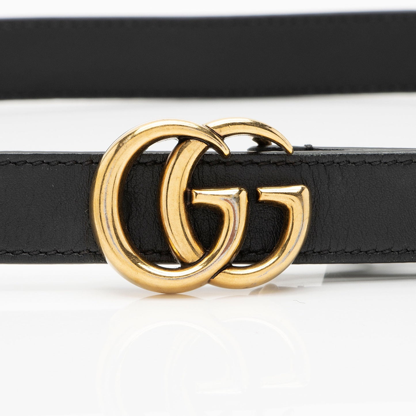 Gucci Leather GG Marmont Slim Belt - Size 28 / 70 (SHF-Z5wAiA)