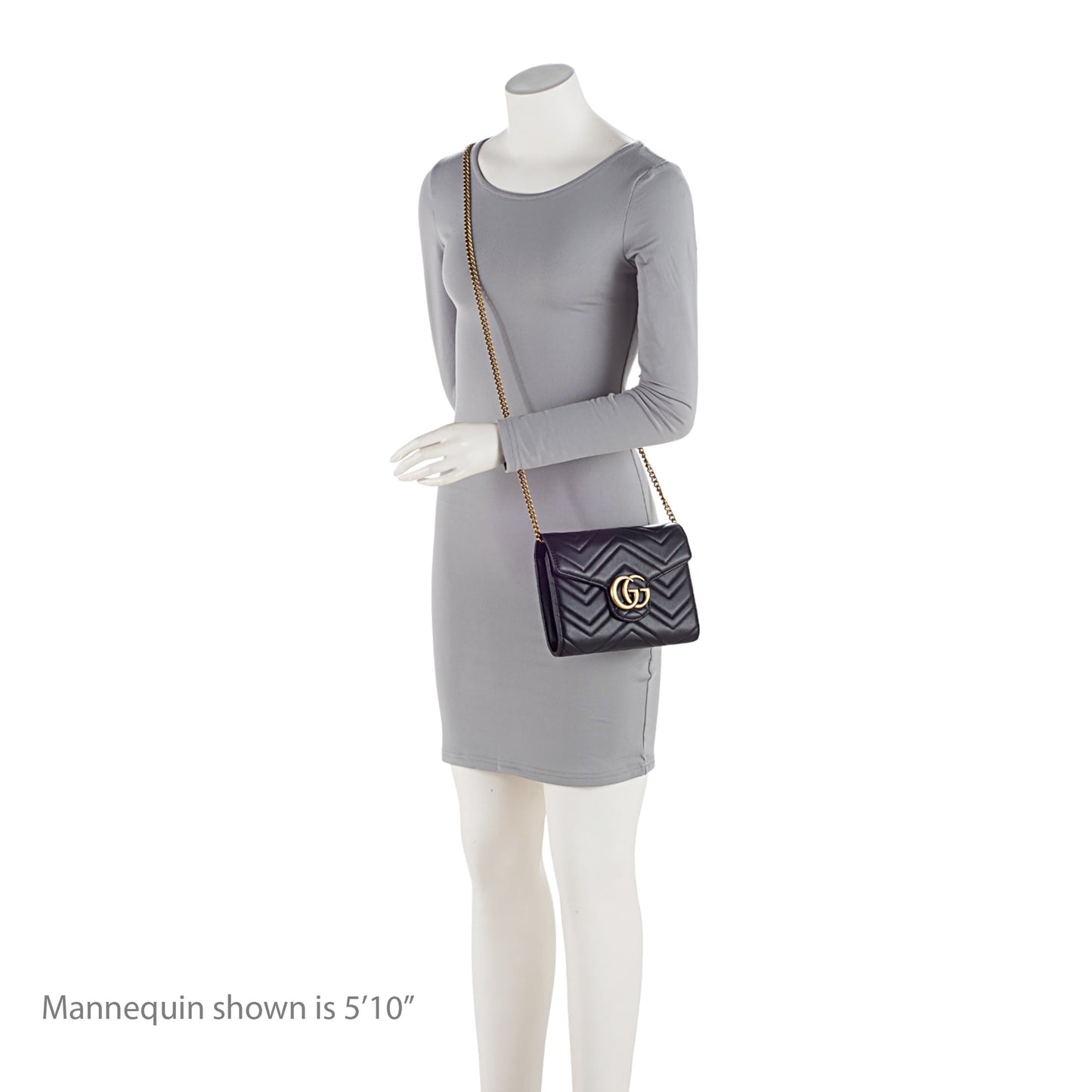 Gucci Matelasse Leather GG Marmont Mini Square Chain Bag (SHF-WW8qZG)