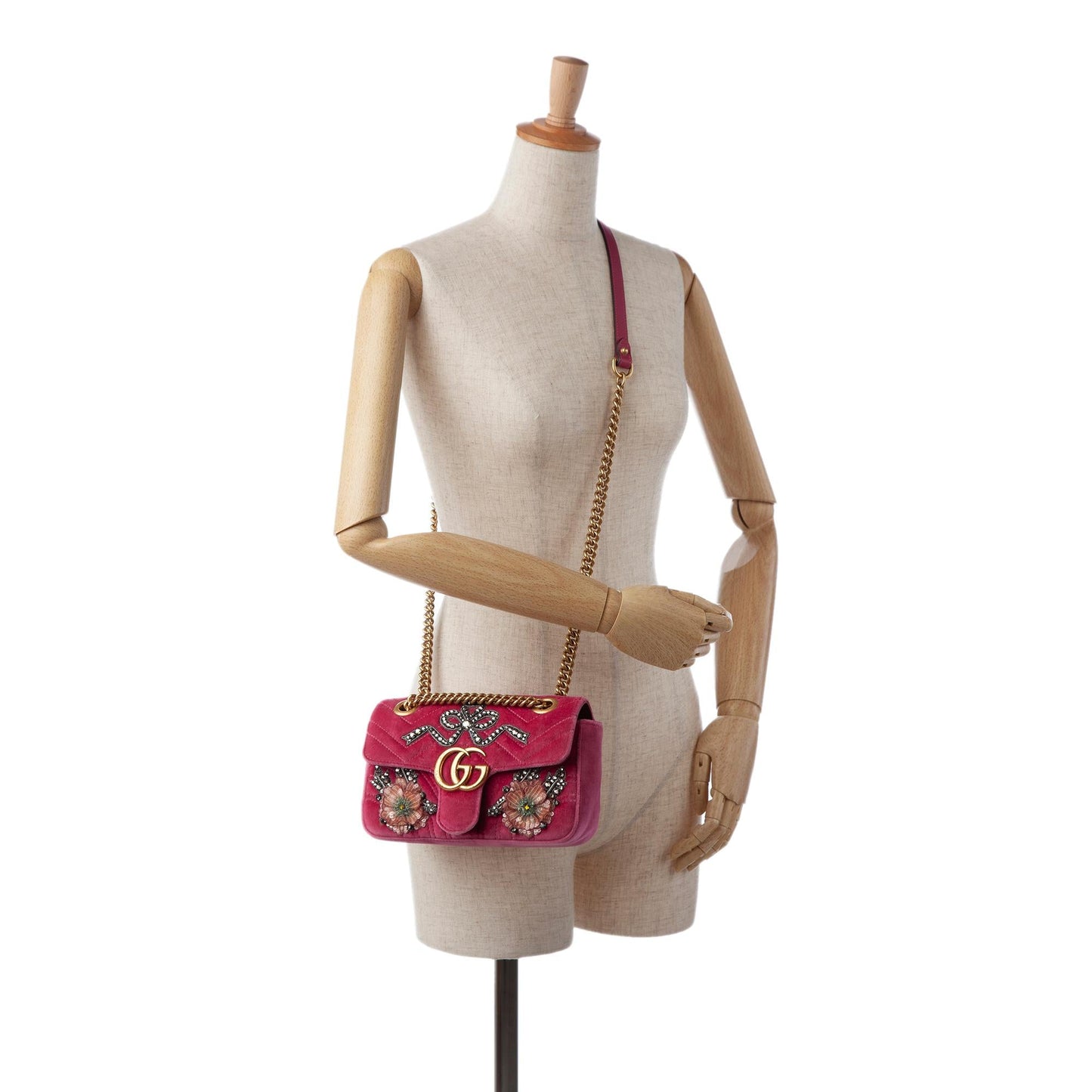 Gucci Mini GG Marmont Embellished Crossbody Bag (SHG-d9J815)