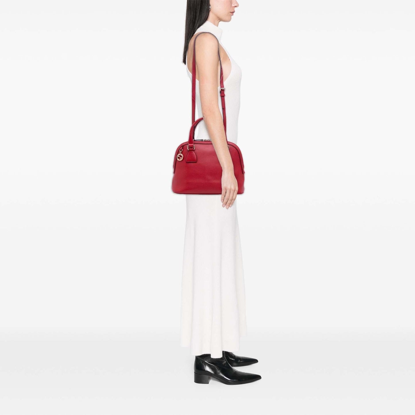 Gucci Small Dollar Calfskin GG Charm Dome Satchel